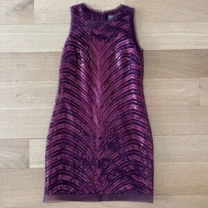 Red sequin cocktail dress